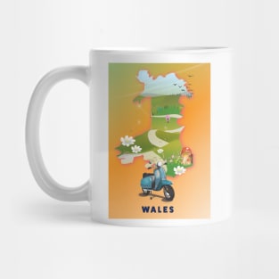 Wales Map Travel poster Mug